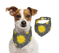 Cartoon Flower Of Dandelion Pattern,Dog Bandanas Cotton Pet Scarf Adjustable Bibs for Pet,S