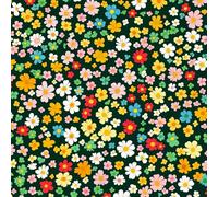 Cartoon Flower Wallpaper Self-Adhesive 0.3×5 m Colorful Floral Pattern Matte Contact Paper Removable Thicken Waterproof Canvas Peel and Stick Wall Paper for Home Decoration Furniture Renovation
