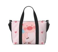cartoon flying pig Printed Tote Travel Bag With Adjustable Shoulder Strap Suitable For Travel And Sports