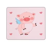 Cartoon Flying Pig Square Waterproof Non-Slip Rubber Base Mouse Mat for Office Laptop,Laptop Wireless Mouse Home Office Travel 7.9 X 9.5 in