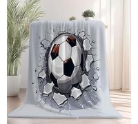 Cartoon Football Crack Print Blanket And Throws Black White Baby Size 39" X 51" Cute Throw Blankets Soft Cozy Fleece Warm Flannel Bedding Blanket For Kids Adults Couch Travel