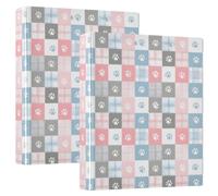 Cartoon Footprints 3 Round Ring Binder 1.5 Inch View-Binders 200 Sheets A4 Paper Binder Organizer, 2 Pack