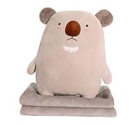 Cartoon Forest Animal Brown Bear Holding Pillow air-Conditioned Blanket Two-in-one Two-use Office car Carry Pillow was