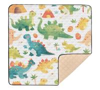 Cartoon Forest Color Volcanic Dinosaur Cute Foldable Thick Play mat for Baby for Indoor Outdoor Non-Toxic Foldable Tummy Time Mat for Babies Infants Toddlers, 50'' x 50''alfombra de