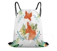 Cartoon Fox Art Bags Lightweight Sport Sack Portable Backpacks For Running Students School 36X42Cm