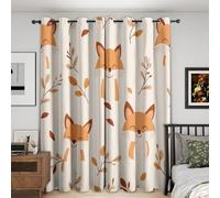 Cartoon Fox Blackout Curtains, 90 Drop, Kids Cute Forest Animal Printed Curtains for Living Room, Bedroom, Eyelet Drapes for Window Home Decor, 46x90 Inch 2 Panels H2A1-57