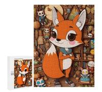 Cartoon Fox Character in A Room Puzzle for Adults, 500 PCS, Illustrated Jigsaw Edition, Classic Jigsaw Entertainment for The Home, at Home