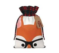 (Cartoon Fox Head) Drawstring Gift Bags Holiday Present Goody Bags For Xmas Party S