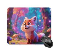 Cartoon Fox Mouse Pad Cute Square Mouse Mat Leather Non-Slip Rubber Base Mousepad Waterproof Computer Mouses Pad for Laptop Wireless Mouses Keyboard Home Office 25 * 30cm