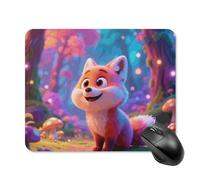 Cartoon Fox Mouse Pad Cute Square Mouse Mat Leather Non-Slip Rubber Base Mousepad Waterproof Computer Mouses Pad for Laptop Wireless Mouses Keyboard Home Office 20 * 25cm
