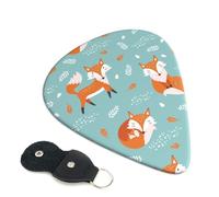 Cartoon Fox Pattern Printed Guitar Picks 6 Pcs Guitar Plectrum Acoustic Electric Guitar Pick For Bass Electric Acoustic Guitars Ukulele Thin Medium Thick Set 0.46mm