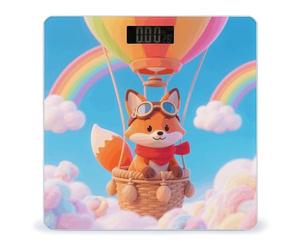 Cartoon Fox Scale for Body Weight with LCD Display Sturdy Tempered Glass Weighing Scales Accurate Digital Bathroom Scale Fashion Body Fat Smart Scales 400 Lb