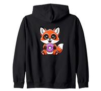 Cartoon Fox with Donut Joyful Design Zip Hoodie