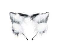 Cartoon Foxes Cat Ear Shape Hair Hoop with Tail Set Performances Hair Holder Cosplay Party Headwear for Teenagers Woman