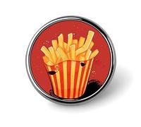 Cartoon French Fries Round Badge Cute Brooch Hats Jackets Decor Personalized Lapel Pin Clothing Jewelry Accessories for Wedding Party Gift