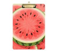 Cartoon Fresh Fruit Watermelon Acrylic Medic clipboard Standard Letter A4 Size Waterproof for Teacher Portfolio clipboard Gold 12x9in Tabla para escribir con Clip