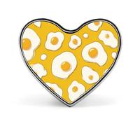 Cartoon Fried Egg Heart Shaped Enamel Brooch Pin Button Badges Decoration Hat Clothing Bag Accessories Gift Crafts