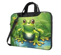 Cartoon frog 1 Print Laptop bag,portable single shoulder laptop Sleeve Case,Compatible with 13-15.6 in, Black, 14 inch
