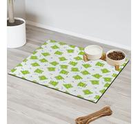 Cartoon Frog Butterfly Pet Feeding Mat for Cat Dog Water Bowl Food Mats Animal Frog Pet Feeding Mats Absorbent Nti-Slip Contain Spills Protects Floors Placemat 30.4 x 50.8 cm
