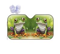 Cartoon Frog Sun Shade - Folding Car Front Window Sunshade for Cars SUV Trucks,Max UV Blocking and Keep The Vehicle Cool