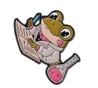 Cartoon Frogs Chemist Brooch with Microscope Tests Tube for Laboratory Enthusiasts Alloy Brooch
