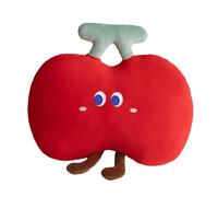 Cartoon Fruit Plush Toy Stuffed Snack-Shaped Doll, Soft Funny Plushie Pillow with Legs and Eyes, Creative Plush Doll for Boys Girls Sofa Cushion or Nap Pillow Use, Red Design, 45x38cm