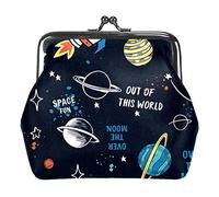 Cartoon Fun Space Rocket Planet Stars Coin Purses Wallets Vintage Pouch Bags for Gift