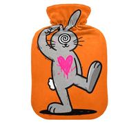 Cartoon Funny Bunny Grey Travel hot Water Bottle with Soft Cover, 2L Water Bag for ( Scenario), Arthritis, Bolsa para cólicos menstruales
