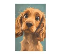 Cartoon Funny Cocker Brown Spaniel Dog decorative tea towel set cotton kitchen towels absorbent terry dish cloths for kitchen country design country articulos para decorar la cocina 28x18in