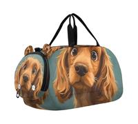 Cartoon Funny Cocker Spaniel Dogs Sorrow Small Gym Bag with Shoes Compartment Large Capacity Travel Duffel Bag for School Practice, Sports, Travel