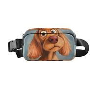 Cartoon Funny Cocker Spaniel Dogs Sorrow Trendy Waist Bag Fanny Pack for Men Women Small Crossbody Sling Bag with Adjustable Strap for Cycling Hiking Gym
