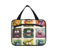 Cartoon Funny Cute Monsters Hanging Bag for Women with Hook, Designer Necessities Bag with compartments for Cruise Travel Hotel bolso de para Mujer L