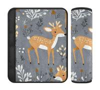 Cartoon Funny Deer Gray 2 Pack car seat Belt Cover pad Release Stress to Your Neck and Shoulders for Truck accesorios para carro