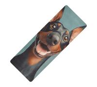 Cartoon Funny Doberman Pinscher Dogs Happy printed yoga mats in bulk natural rubber non slip,Thick 1 mm with bag tapete para ejercicio 71x26 inches for women
