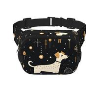Cartoon Funny Dog Double Layer Waist Bag Pack Lovely Puppy Bum Bag Fanny Pack for Men Women, Adjustable Belt Bag for Travel Hiking Running Cycling Festival