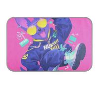Cartoon Funny Dog Hip Pop Neon Color Summer Cooling Blankets Self Cooling Dog Bed for Bunny cat Outdoor Safe esterilla refrescante para Perros M
