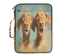 Cartoon Funny Dogs Fear Organizer Folder 7 Pockets A4 Letter Size with Zipper Closure for Home Office Travel Expanding File Folder with Labels