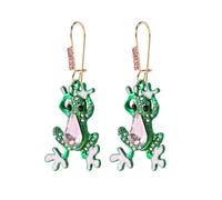 Cartoon Funny Frog Dangle Earring for Women BlingBling Cute Frog Animal Earring Halloween Theme Jewelry Gifts