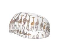 Cartoon funny giraffe print sports headband, fashion, sweat-absorbing, lightweight and comfortable