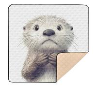 Cartoon Funny Gray Sea Otter Large Stylish Baby Playmat for Indoor Outdoor Cozy Breathable Foldable Baby Kick Crawling Mat for Baby Kids Toddlers Infants, 50'' x 50''para juegos de