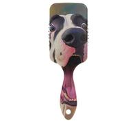Cartoon Funny Great Dane Dog antistatic detangling hair brush Designed wet dry brush for fine hair with Ergonomic handle cepillos para cabello
