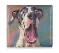 Cartoon Funny Great Dane Dogs Fear Pu Leather Auto Registration Insurance & ID Card Holder Auto Truck Comparment Accessories Case for Cards, Essential Document, Driver License Vehicle Paperwork