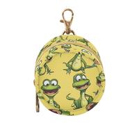 Cartoon Funny Green Dinosaur Newborned Girl Pacifiers Holder Case with Zipper and Clip Coin Purse Change Holder, Baby Items Storage Container