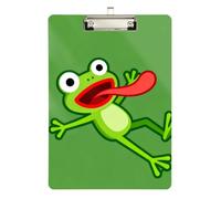 Cartoon Funny Green Frog Nurse Pocket clipboard Acrylic Cute for First Year Teacher Must Haves Size 9 x 12 Silver