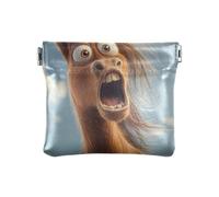 Cartoon Funny Horse Fear PU Leather Small Coin Convenient Organizing Pouches for Women, cartoon funny Horse fear, One Size, Print Art
