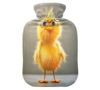 Cartoon Funny Pet Chicken Inquisitive hot Bottle Water Bag with Soft Cover, 1L Warm Compress for Neck and Shoulder Pain Relief, Neck and Shoulder Pain Relief