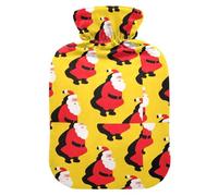 Cartoon Funny Santa Clause hot Water Bottle with Soft Cover, 2L hot Water Bag for Sore Muscle, Arthritis, Bolsa Caliente para Dolores Menstrual
