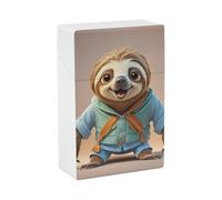 Cartoon Funny Sloth Cigarette Case for 85mm King Size 20 Capacity Box Crushproof Plastic Cigarette Holder Case for Men Women Portable