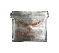 Cartoon Funny Turkish Angora Cats Anger Women's Small Leather Coin Purse Portable Card Key Organizers for Women Ladies, cartoon funny Turkish Angora cats anger, 1 size, Print Art, Cartoon Funny