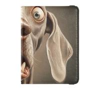 Cartoon Funny Weimaraner Dogs Fear Leather Passport and Vaccine Card Wallet Combo Passport Case Passport Holder Waterproof, cartoon funny Weimaraner dogs fear, One Size